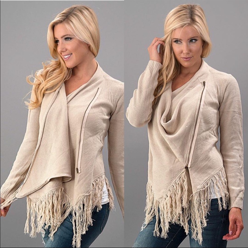 OneTheLand Fringe Sweater with Zipper 🤍